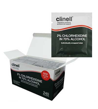 clinell - 2% chlorhexidină & 70% alcool